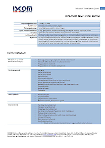 Temel Excel Eğitim İçeriği