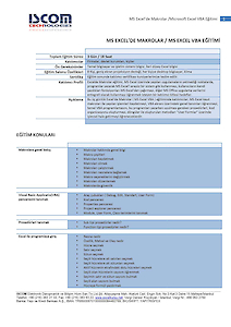 Excelde Makrolar Eğitim İçeriği