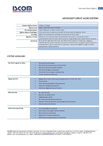 MS Word Eğitim İçeriği